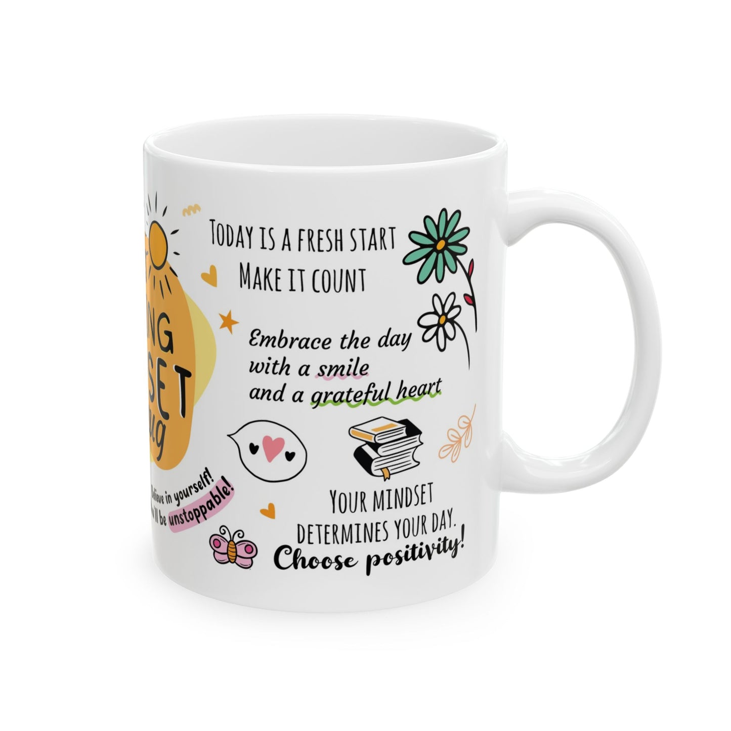Morning mindset customisable Ceramic Mug , (11oz, 15oz)