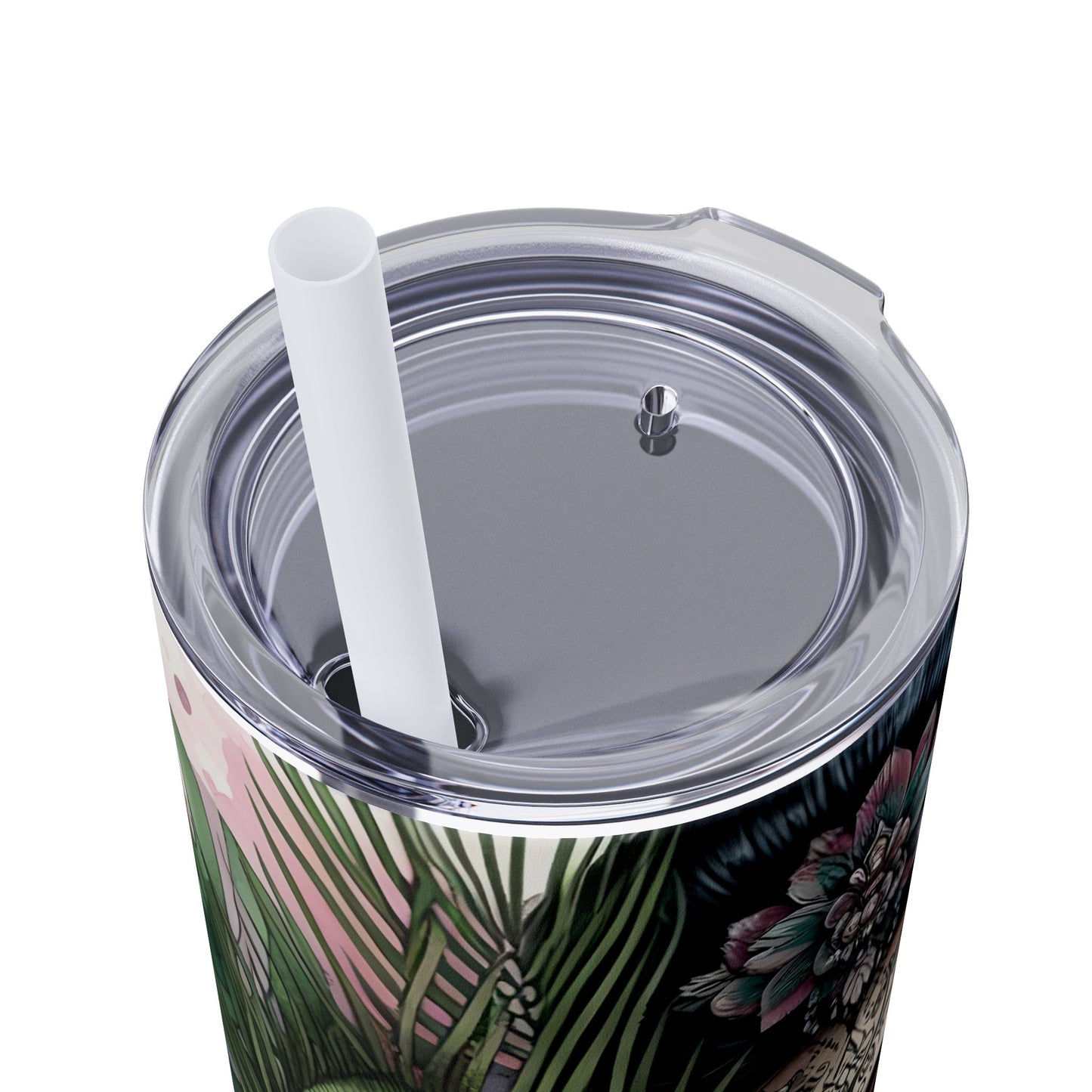 Im Thankful for thelove in my life -Affirmation Art Skinny Tumbler - 20oz with Straw