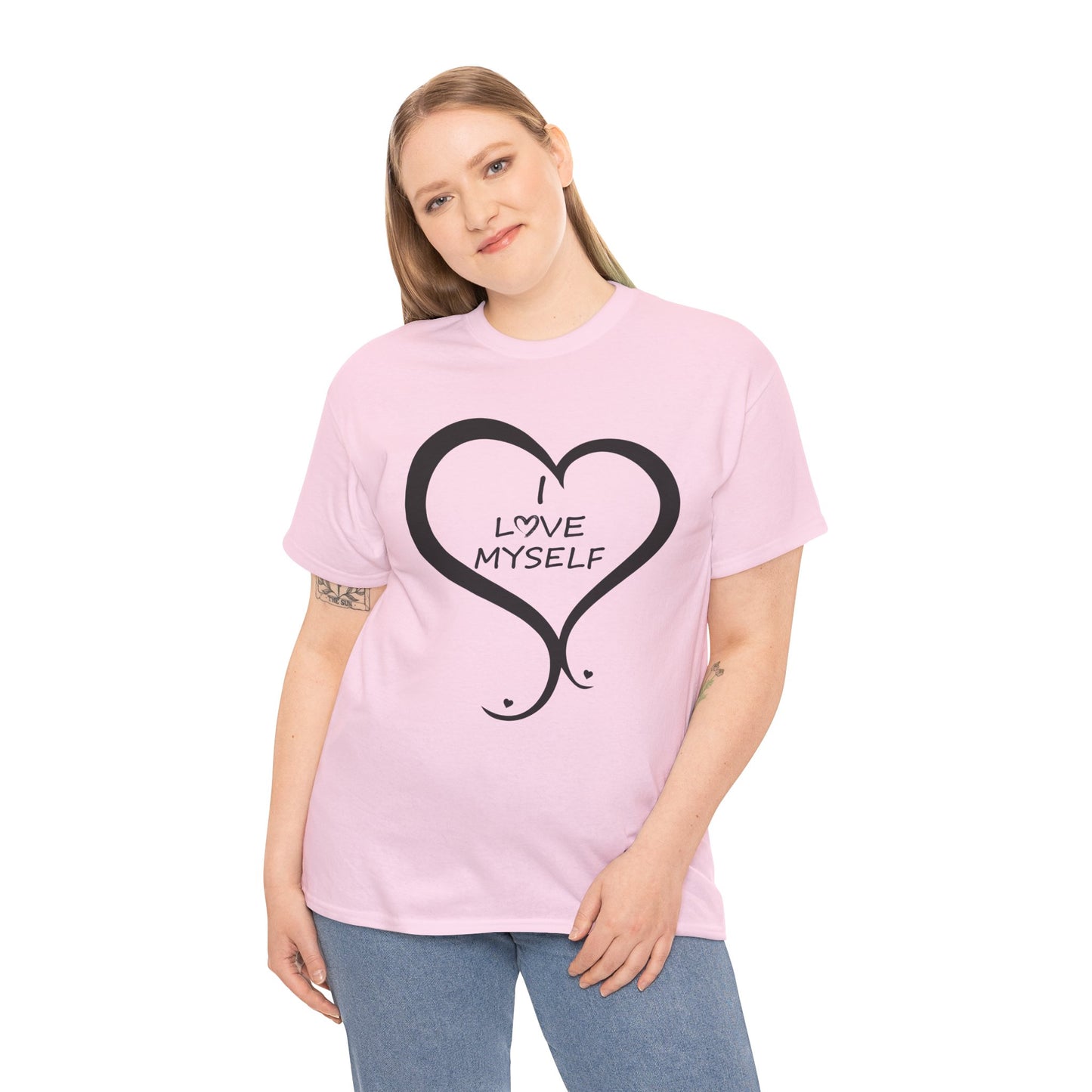 Inspirational Unisex Heavy Cotton Tee - 'I Love Myself'