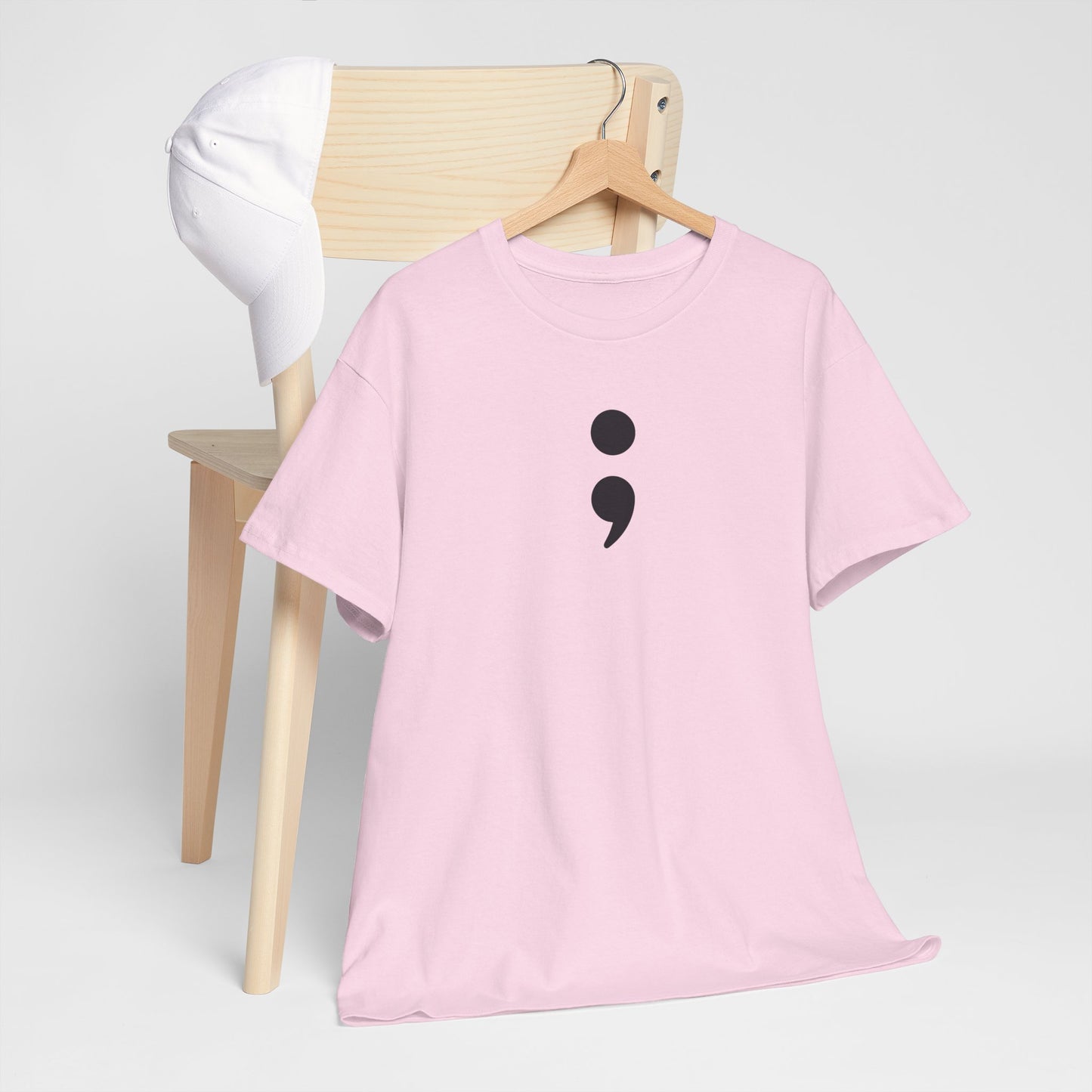 Semi Colon-Suicide Prevention Awareness-Heavy Cotton Tee