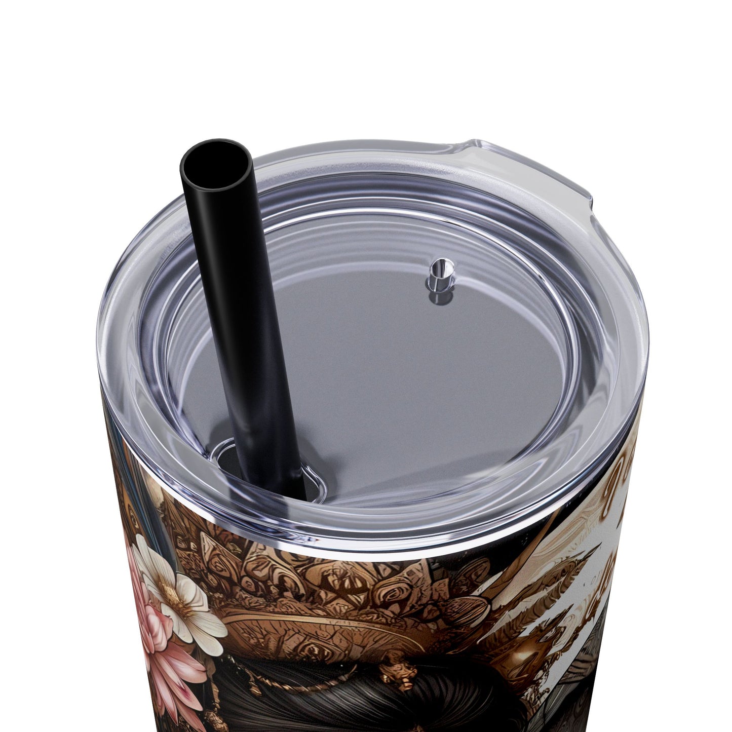 Im in the right place doing the right thing-Affirmation Art Skinny Tumbler - 20oz with Straw