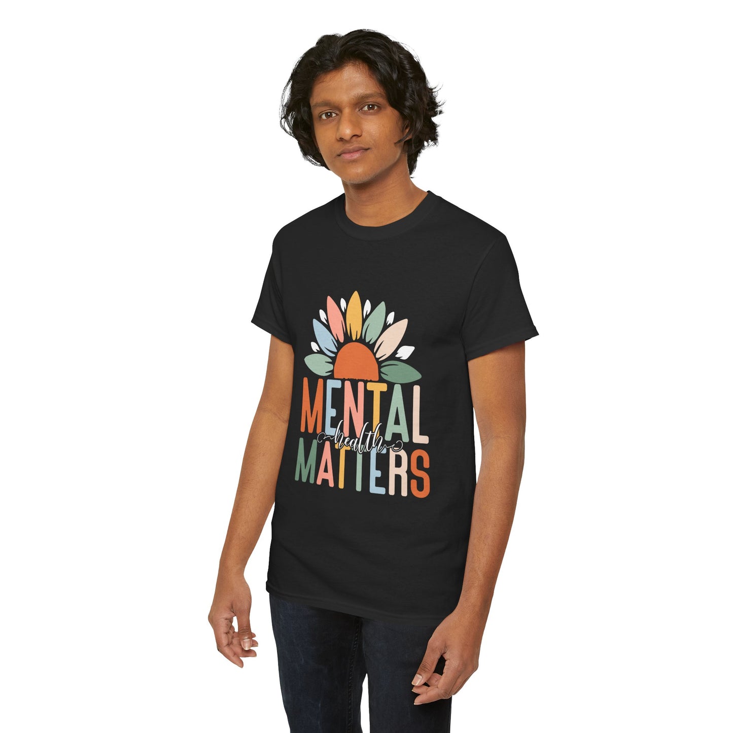 Mental Health Matters-Sunflower Design-Heavy Cotton Tee