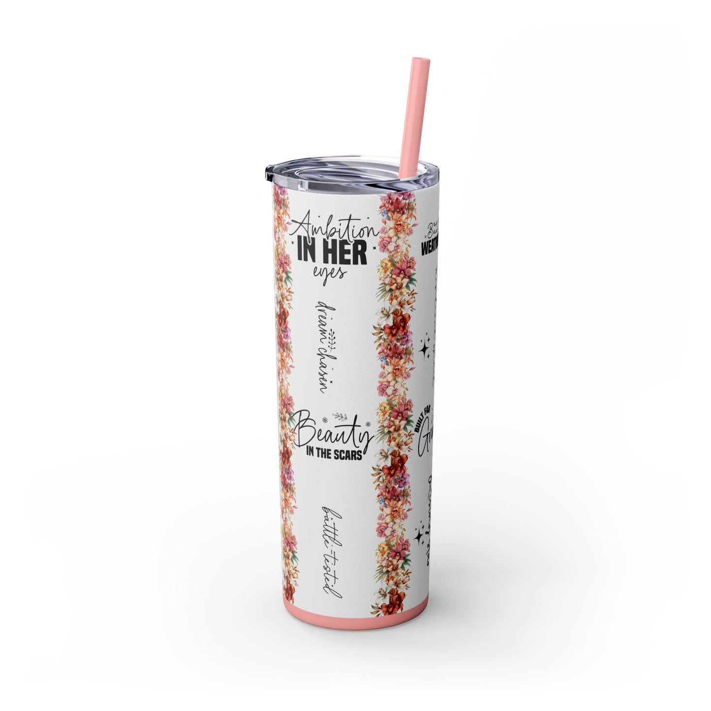 Built for Greatness -Affirmation Art Skinny Tumbler - 20oz with Straw