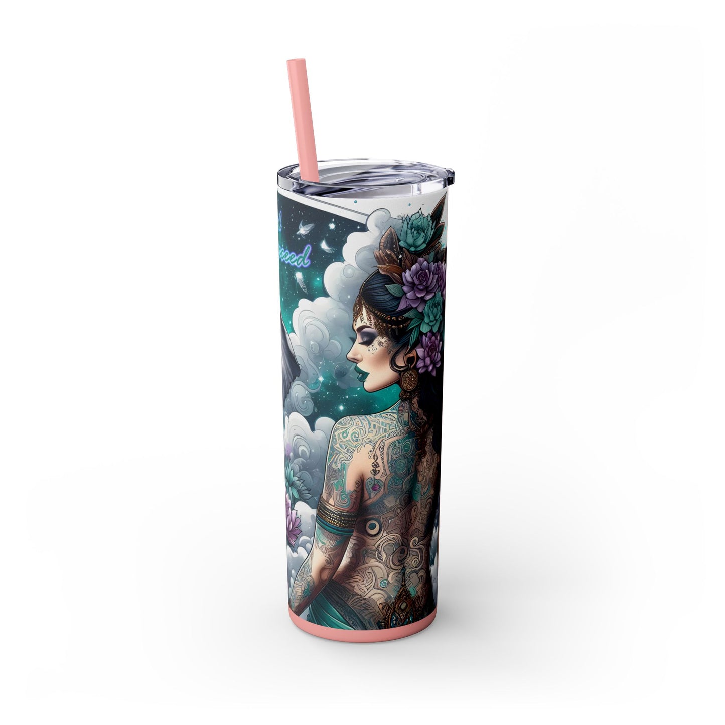 I have all that i need to succeed-Affirmation Art Skinny Tumbler - 20oz with Straw