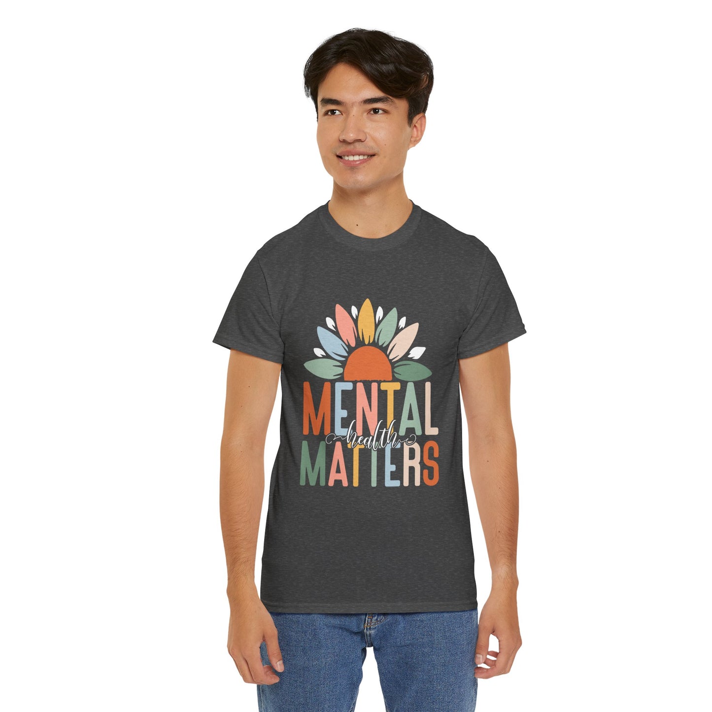 Mental Health Matters-Sunflower Design-Heavy Cotton Tee