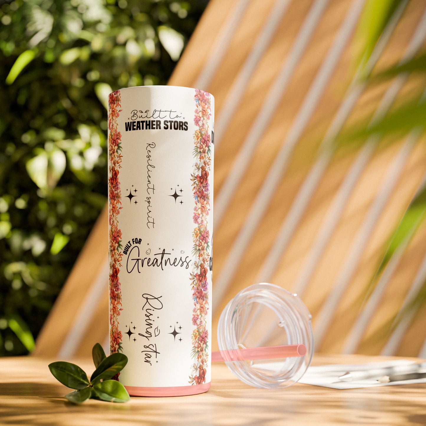 Built for Greatness -Affirmation Art Skinny Tumbler - 20oz with Straw