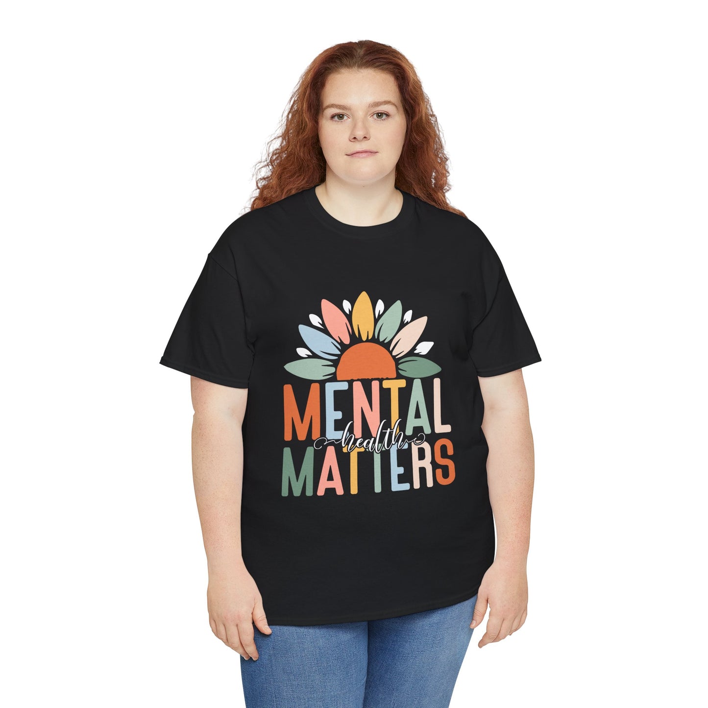 Mental Health Matters-Sunflower Design-Heavy Cotton Tee