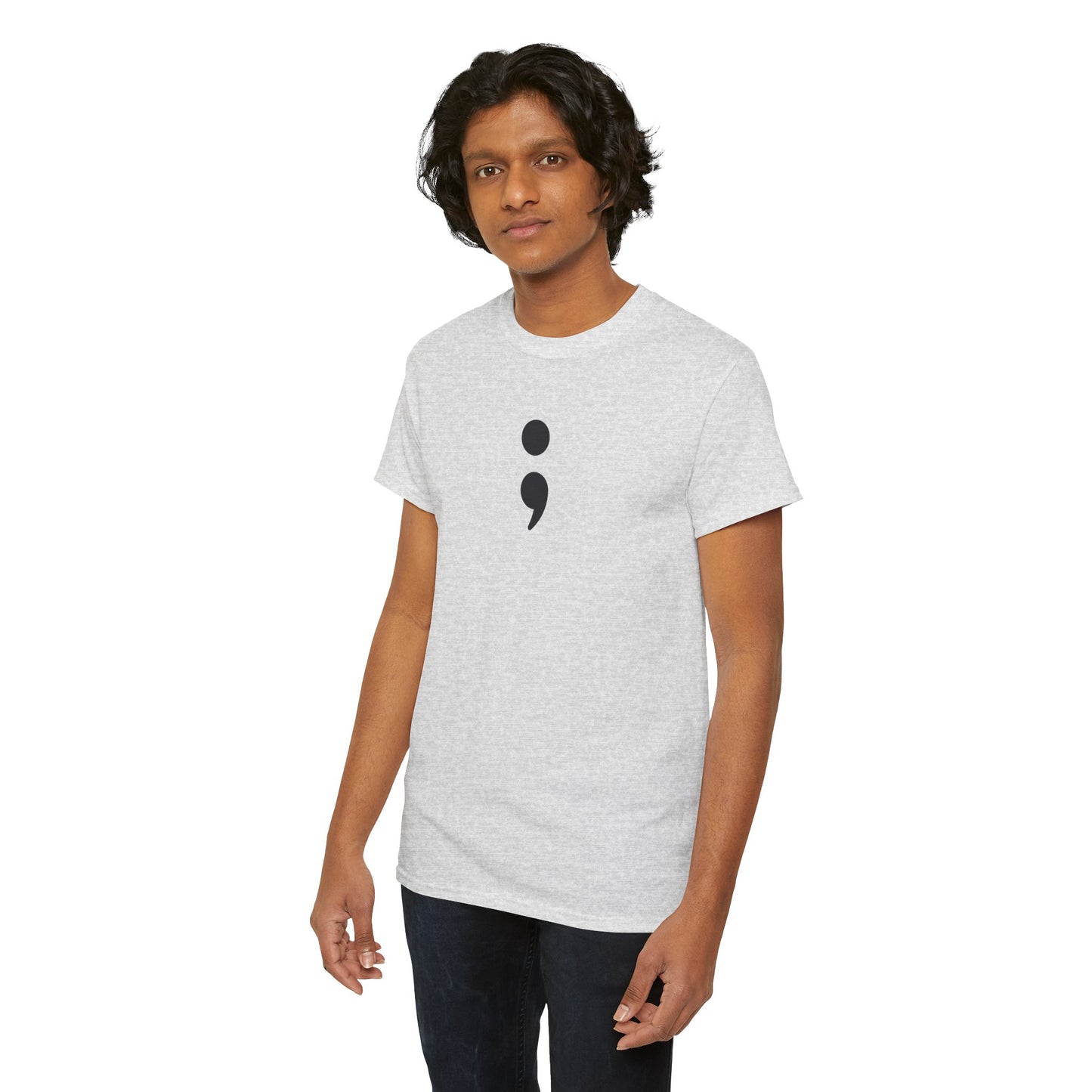 Semi Colon-Suicide Prevention Awareness-Heavy Cotton Tee