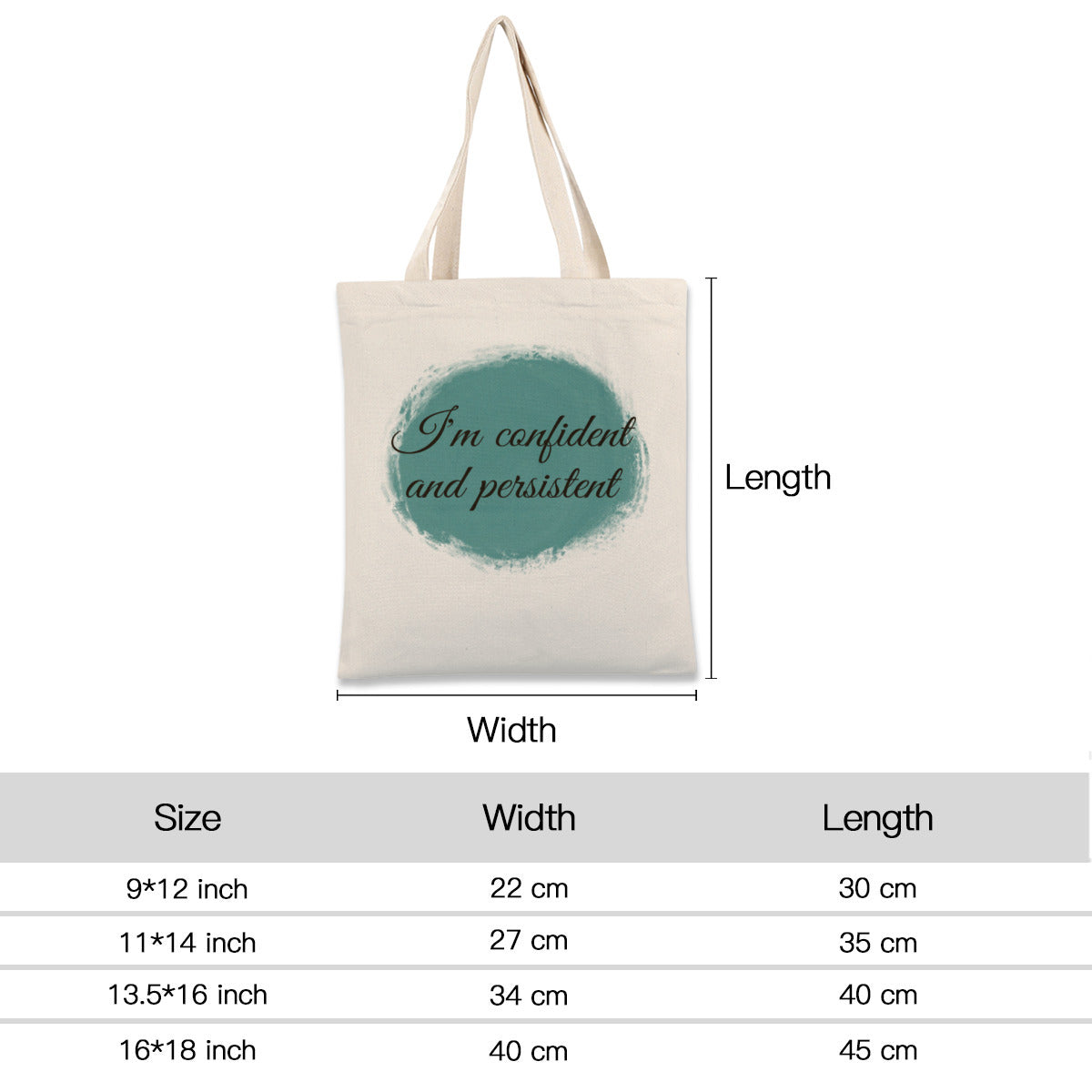 Im confident and persistent-Custom tote bags