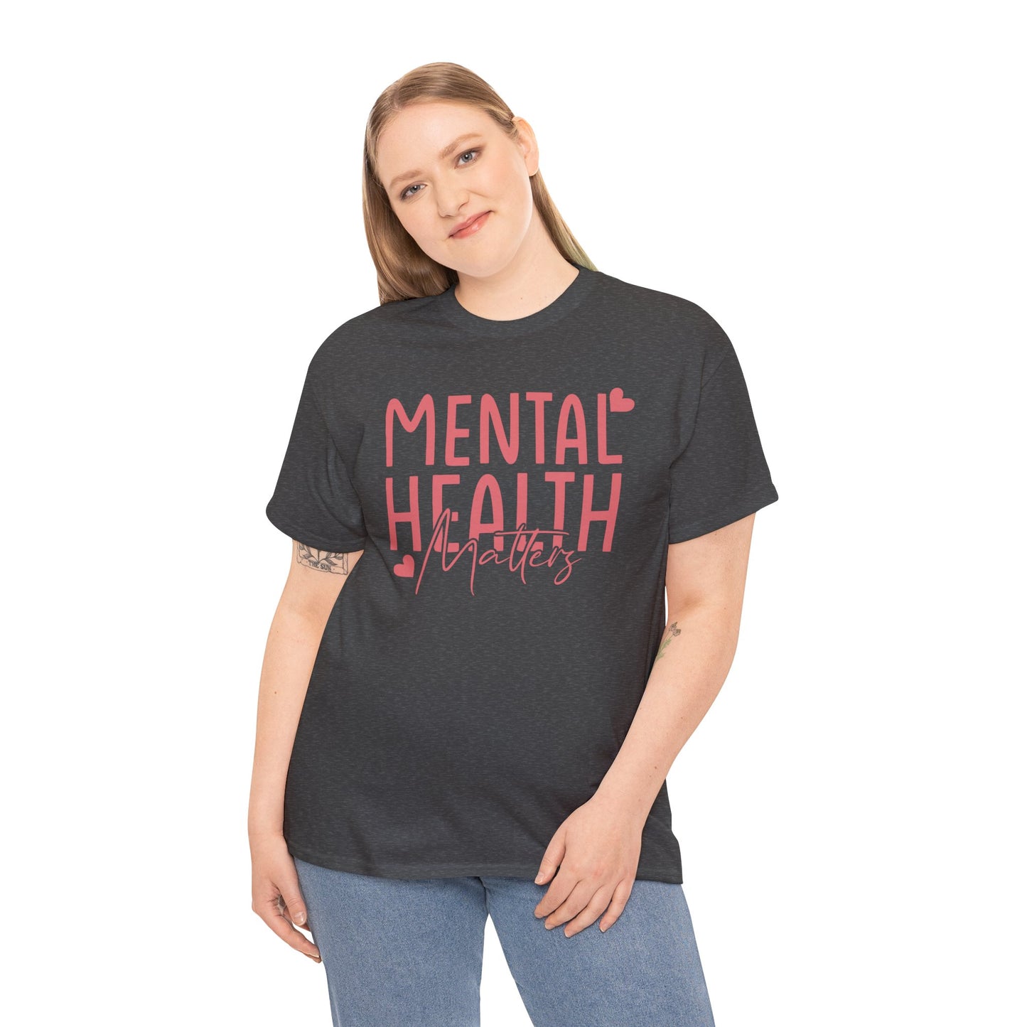 Mental Health Matters-Heart-Heavy Cotton Tee