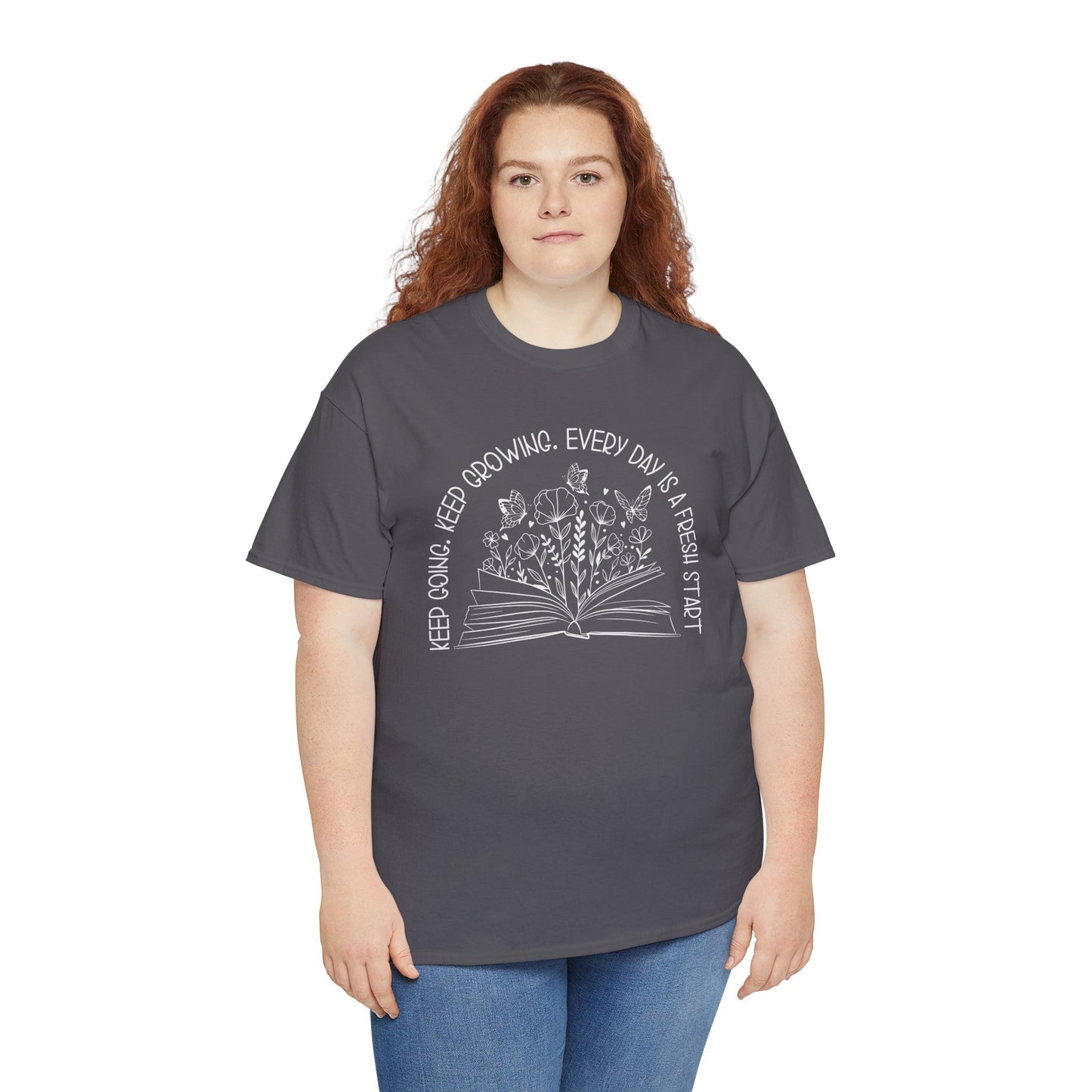 Keep going Keep growing Heavy Cotton Tee