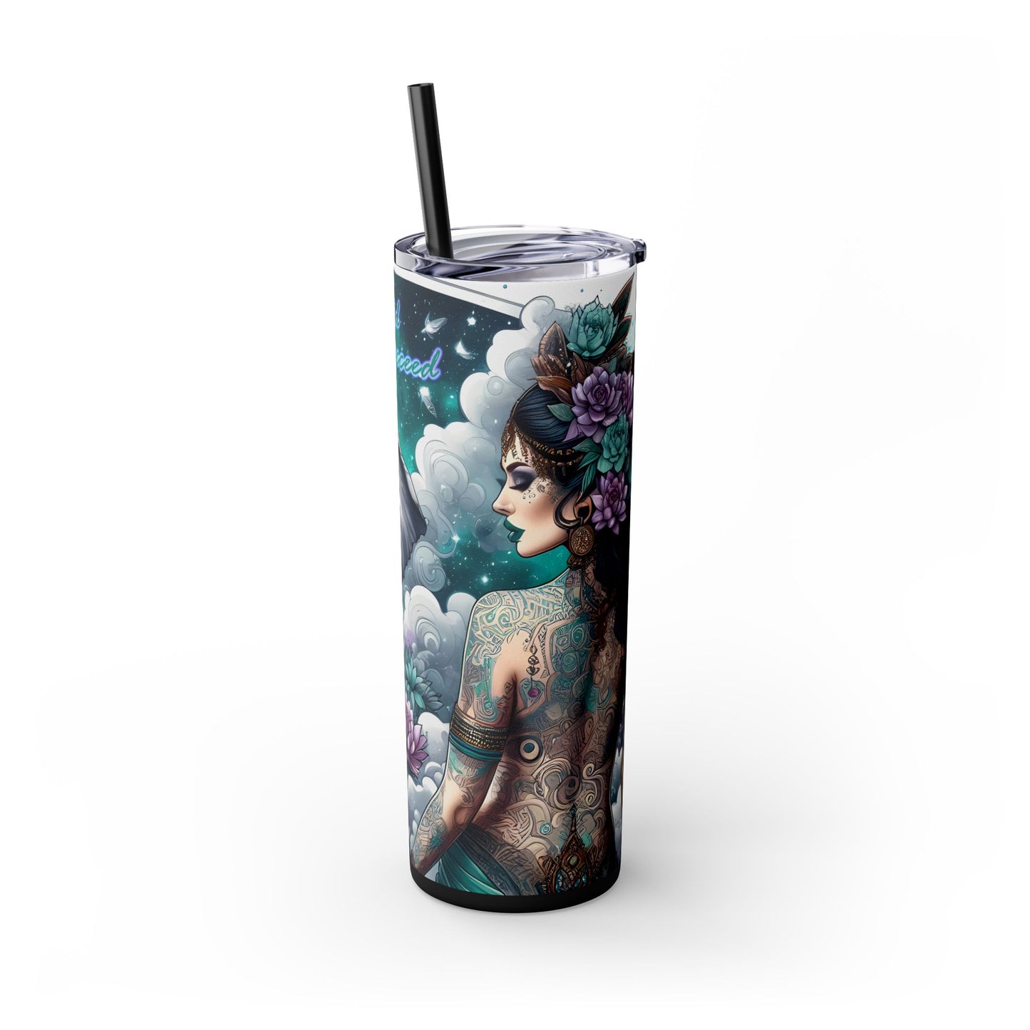 I have all that i need to succeed-Affirmation Art Skinny Tumbler - 20oz with Straw