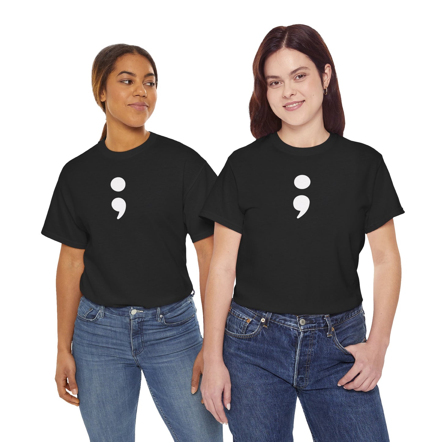 Semi Colon-Suicide Prevention Awareness-Heavy Cotton Tee