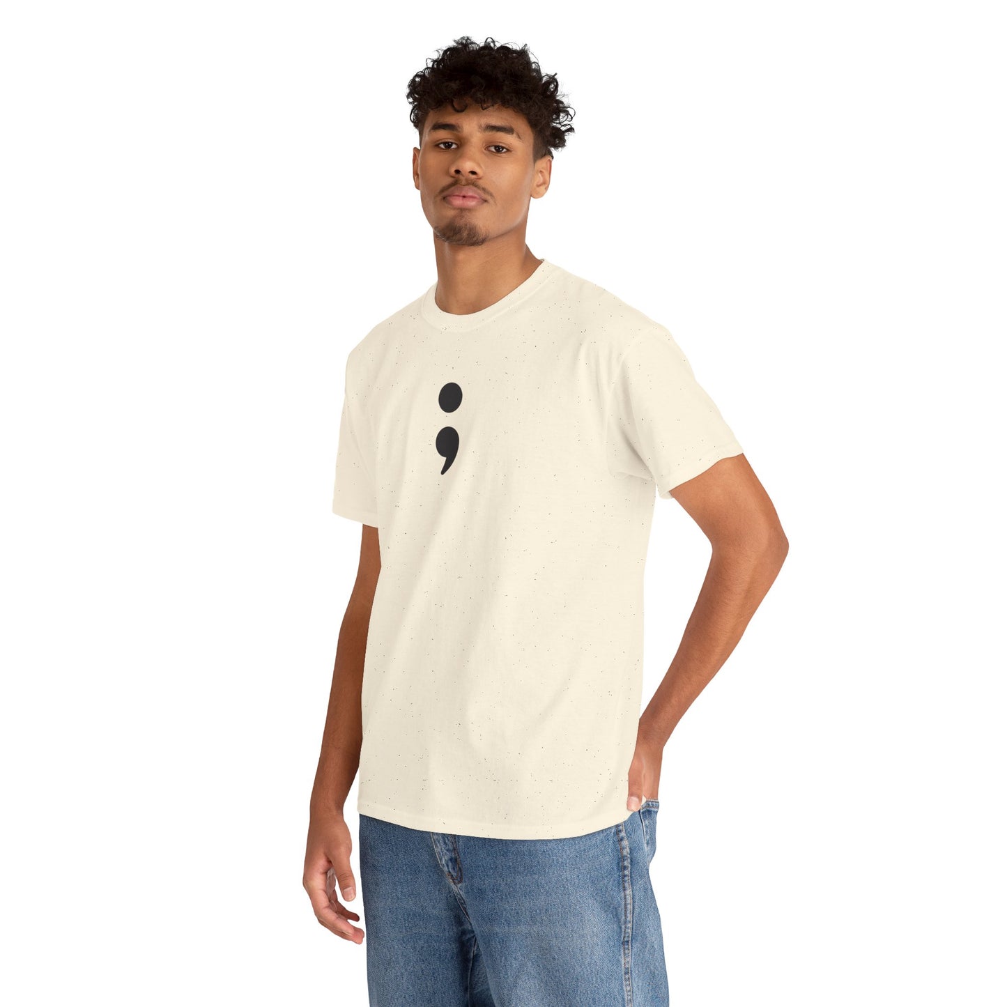 Semi Colon-Suicide Prevention Awareness-Heavy Cotton Tee