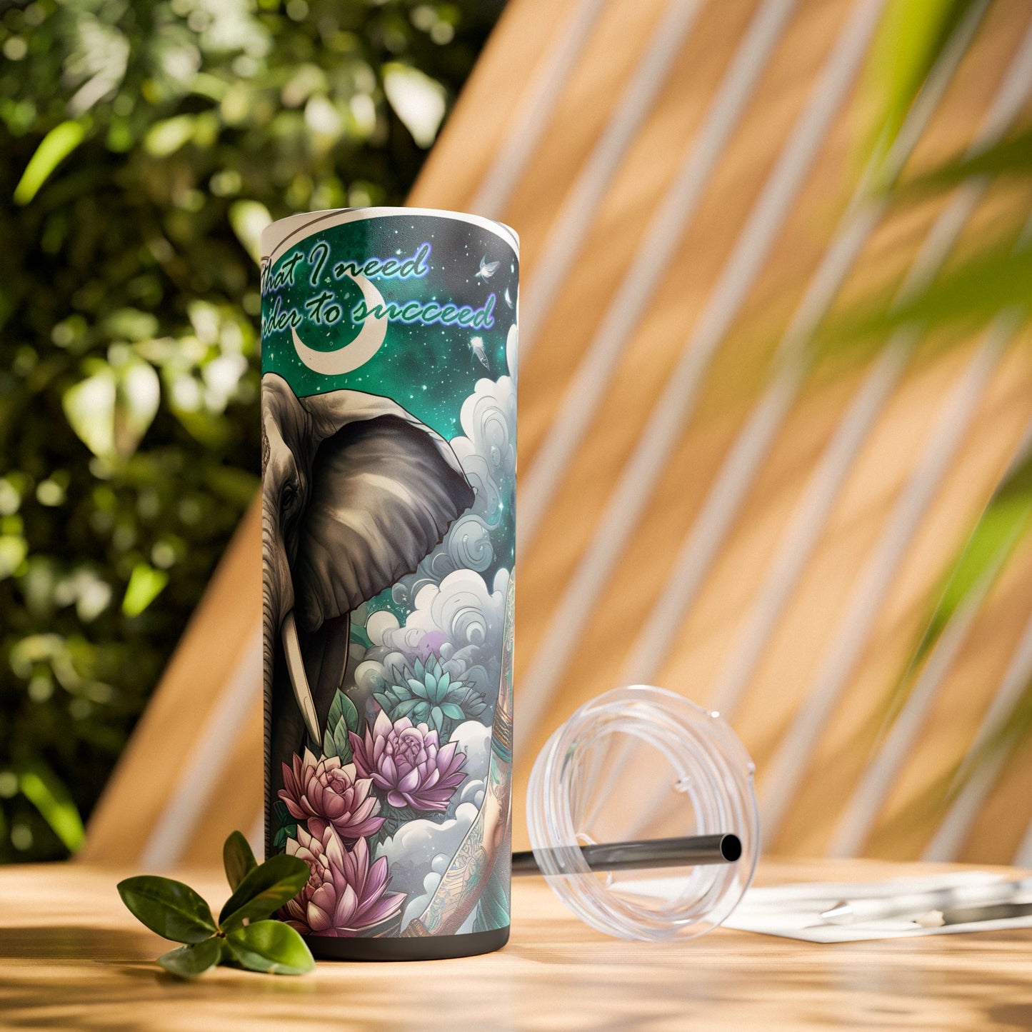 I have all that i need to succeed-Affirmation Art Skinny Tumbler - 20oz with Straw
