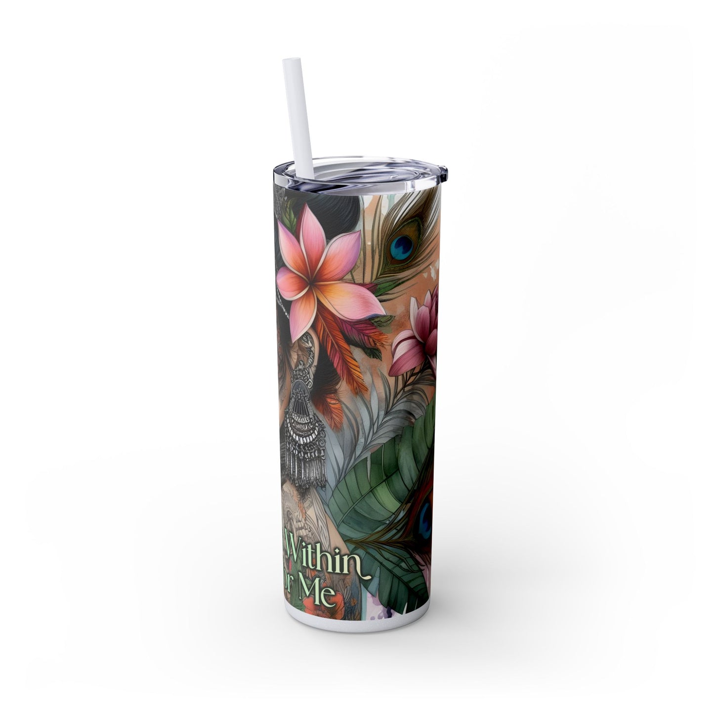 Healing is within your reach-Affirmation Art Skinny Tumbler - 20oz with Straw, Inspirational Quote