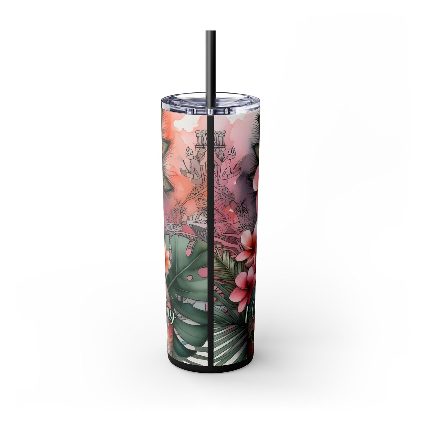 I love today more than yesterday-Affirmation Art Skinny Tumbler - 20oz with Straw