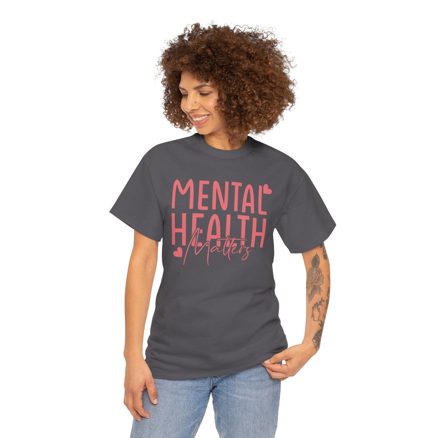 Mental Health Matters-Heart-Heavy Cotton Tee