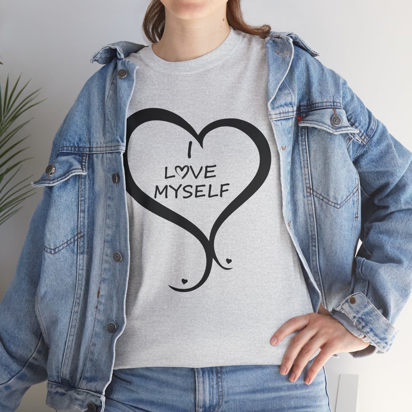 Inspirational Unisex Heavy Cotton Tee - 'I Love Myself'