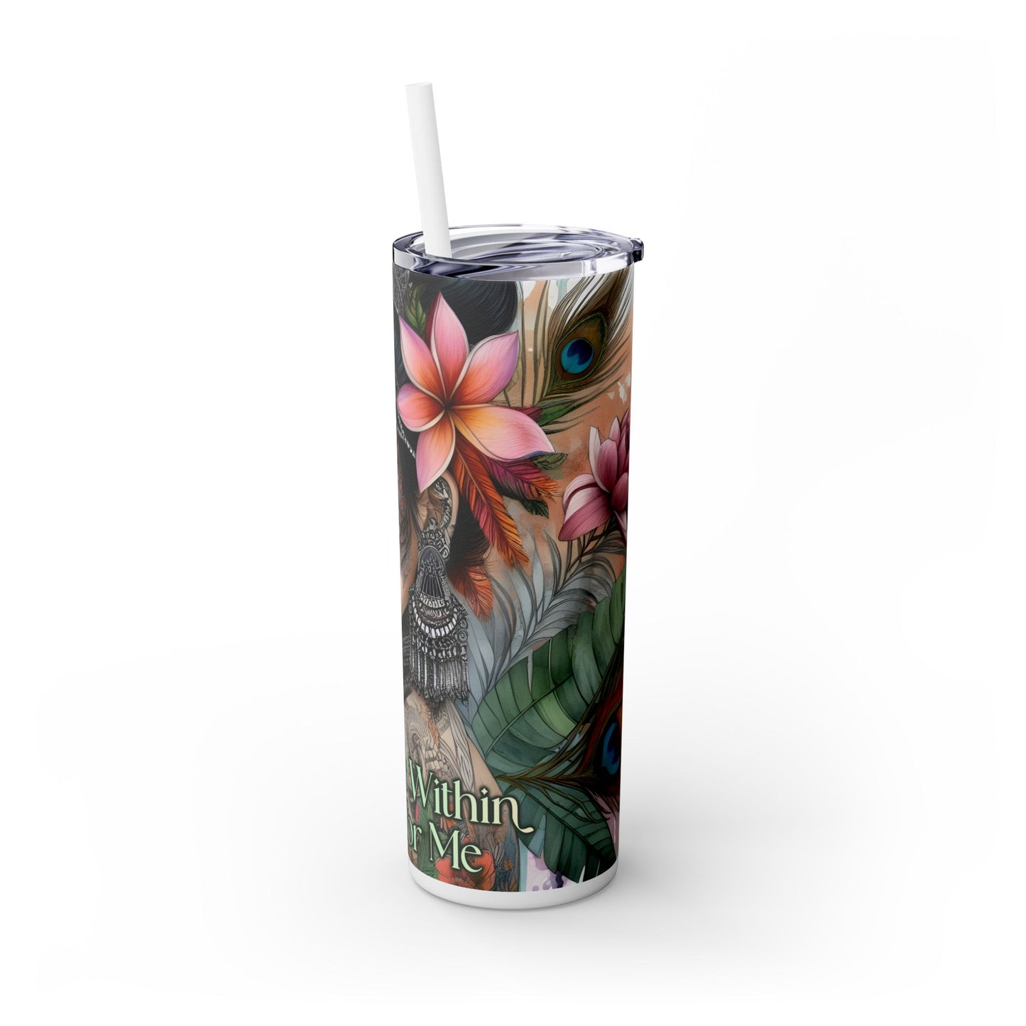 Healing is within your reach-Affirmation Art Skinny Tumbler - 20oz with Straw, Inspirational Quote