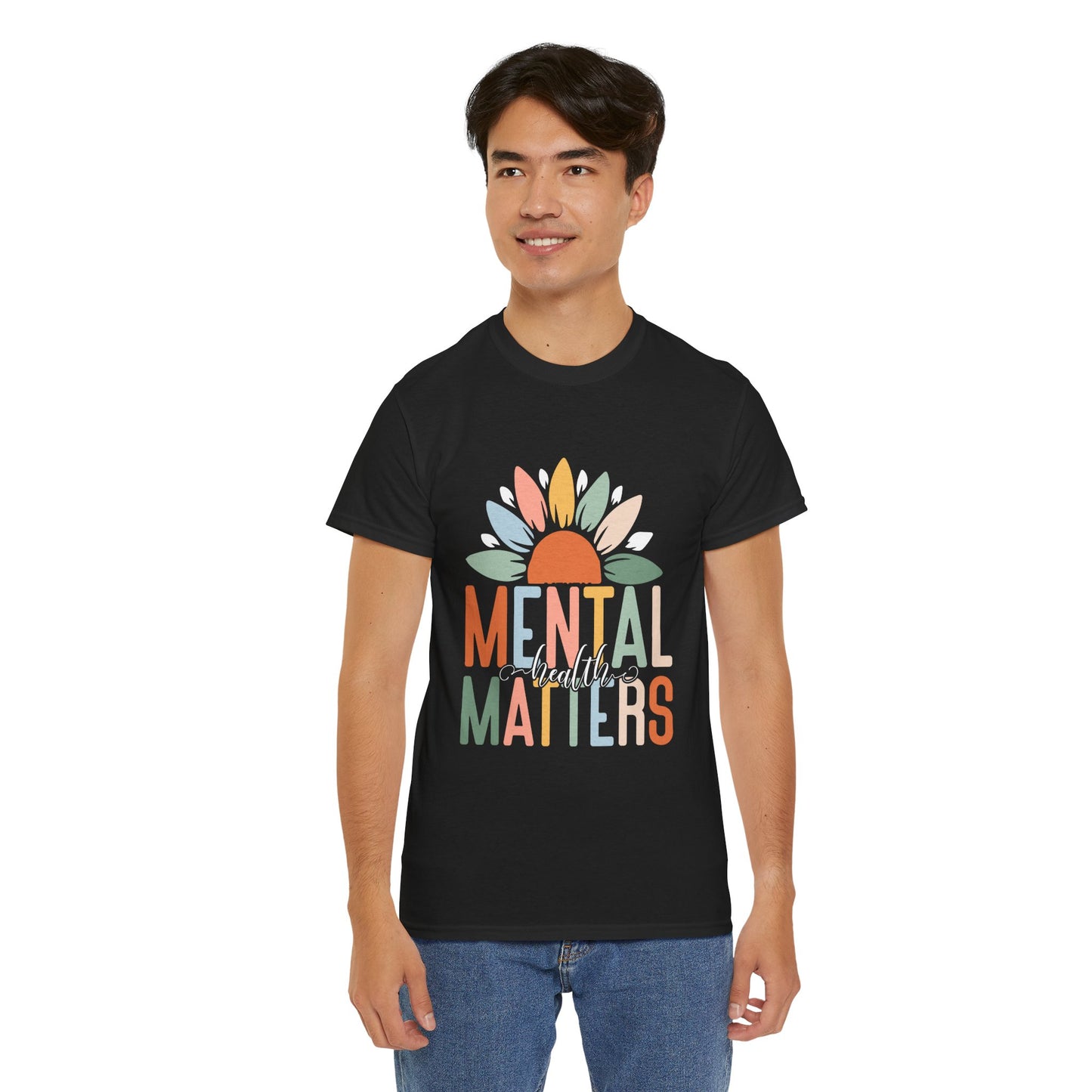 Mental Health Matters-Sunflower Design-Heavy Cotton Tee