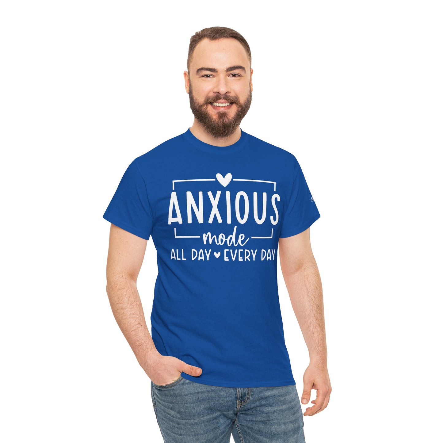 Anxious Mode-All day -everyday-Deep Breathe-Heavy Cotton Tee