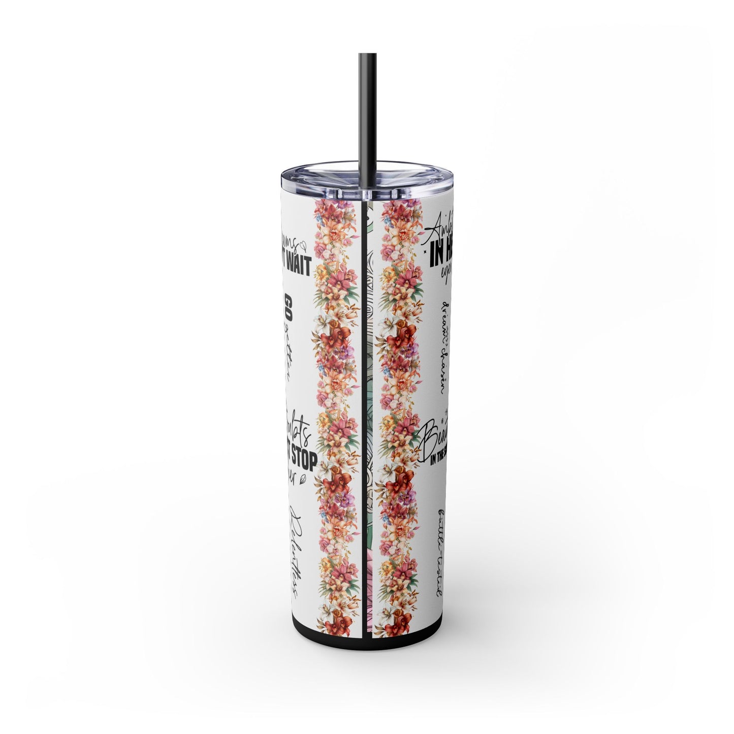 Built for Greatness -Affirmation Art Skinny Tumbler - 20oz with Straw