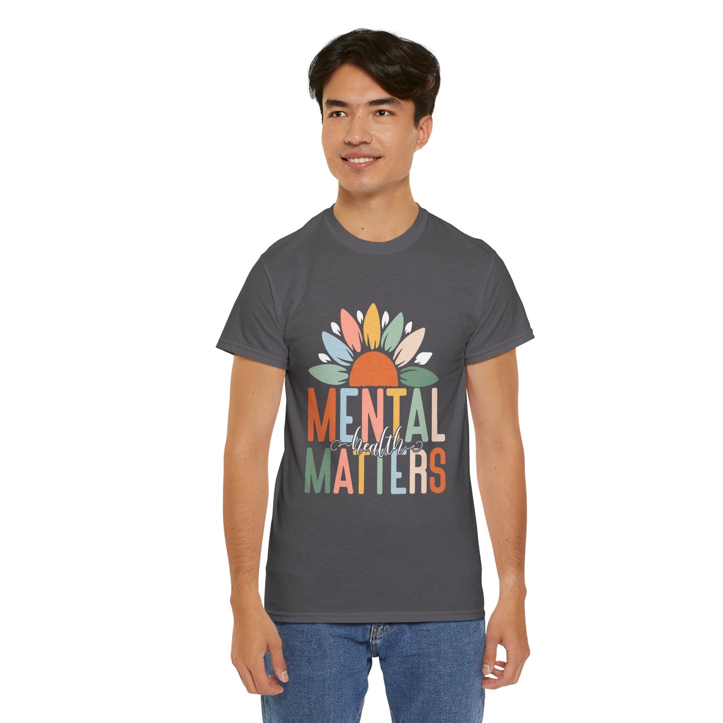 Mental Health Matters-Sunflower Design-Heavy Cotton Tee