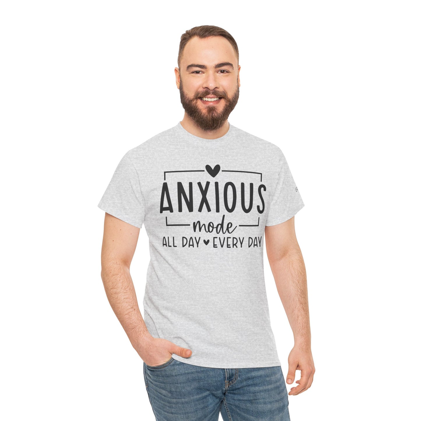 Anxious Mode-All day -everyday-Deep Breathe-Heavy Cotton Tee
