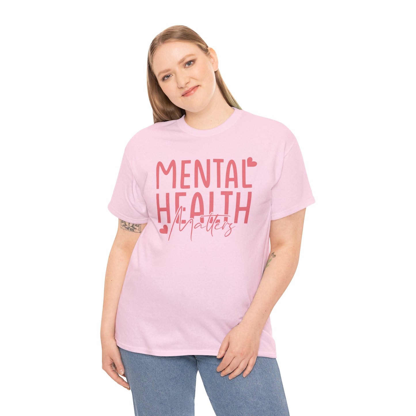 Mental Health Matters-Heart-Heavy Cotton Tee