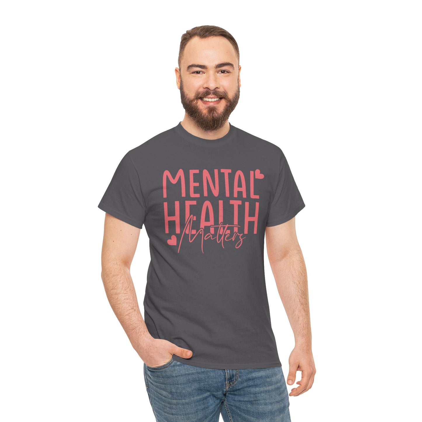 Mental Health Matters-Heart-Heavy Cotton Tee