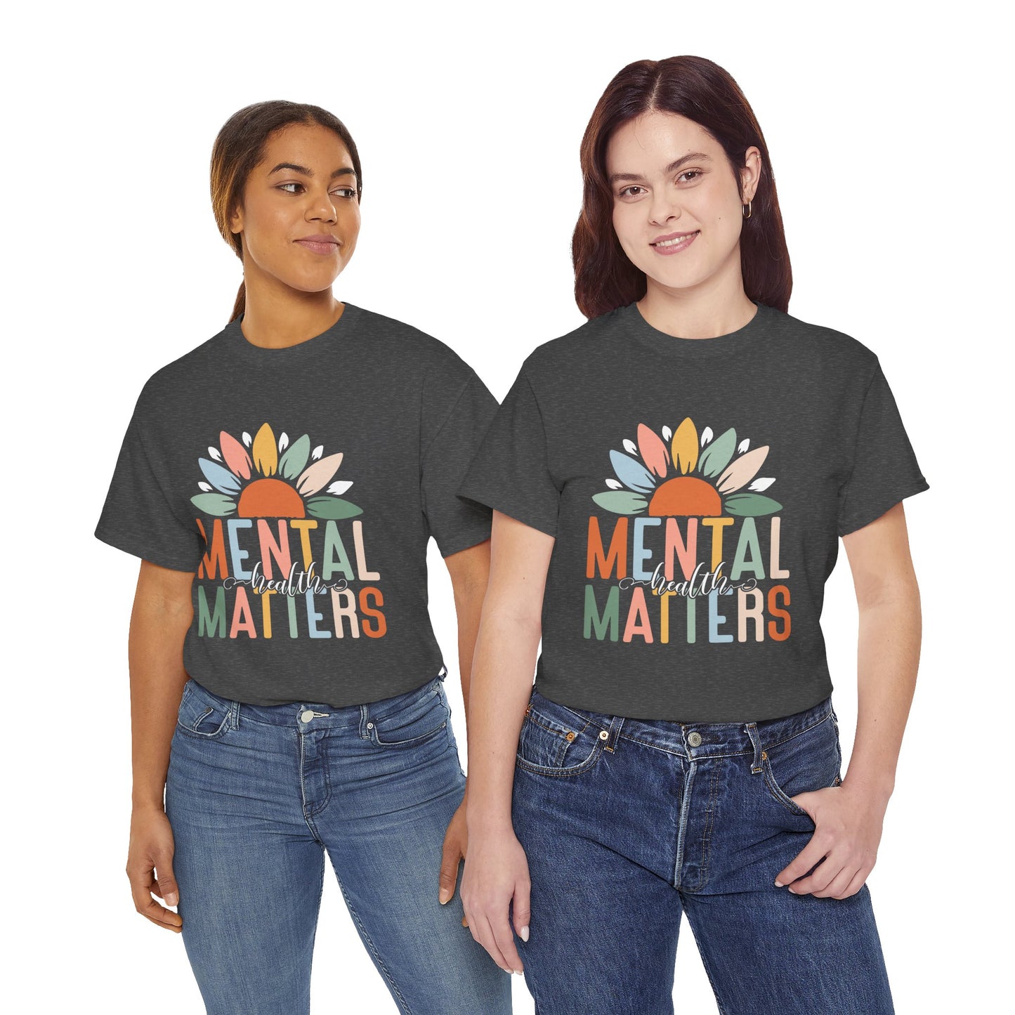 Mental Health Matters-Sunflower Design-Heavy Cotton Tee