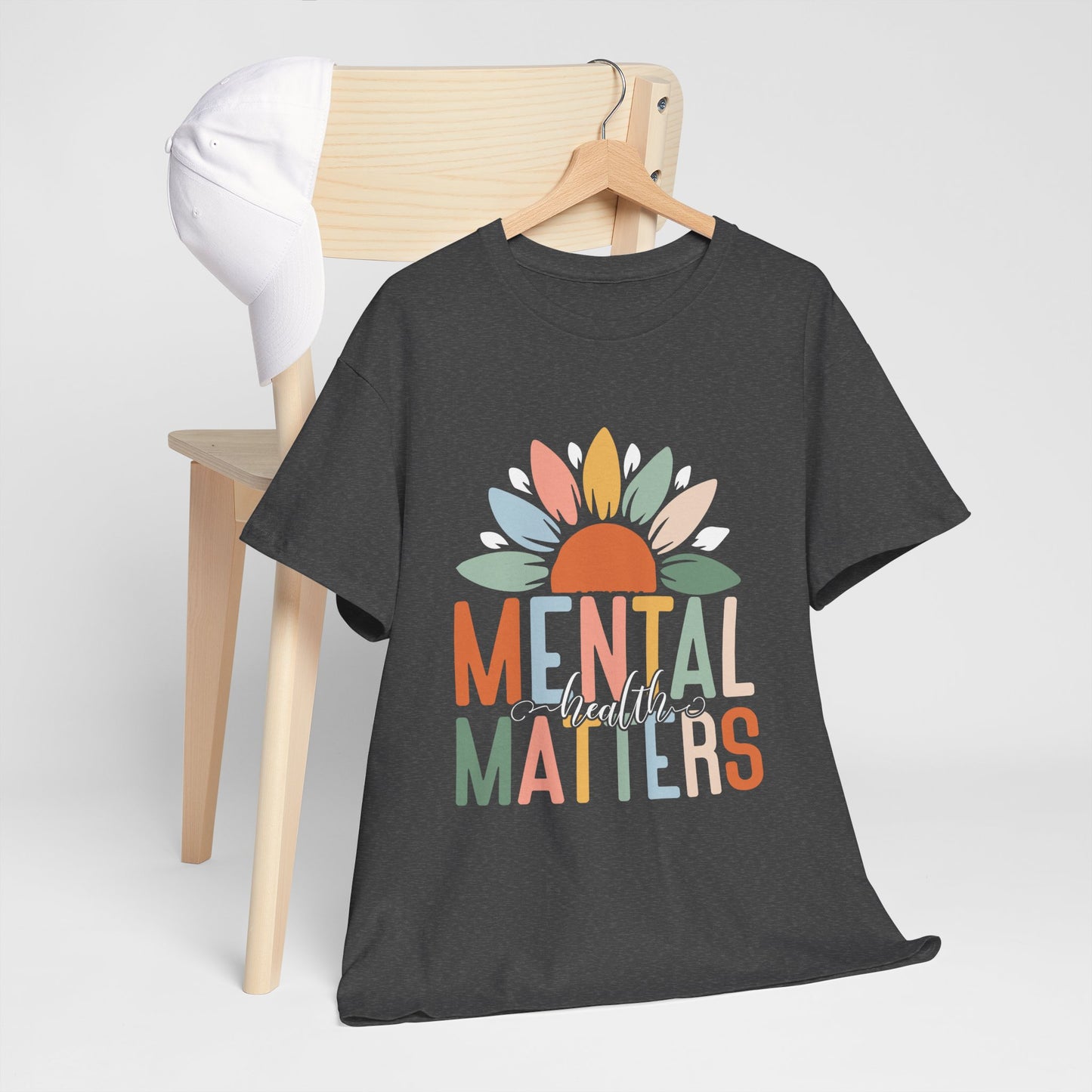 Mental Health Matters-Sunflower Design-Heavy Cotton Tee