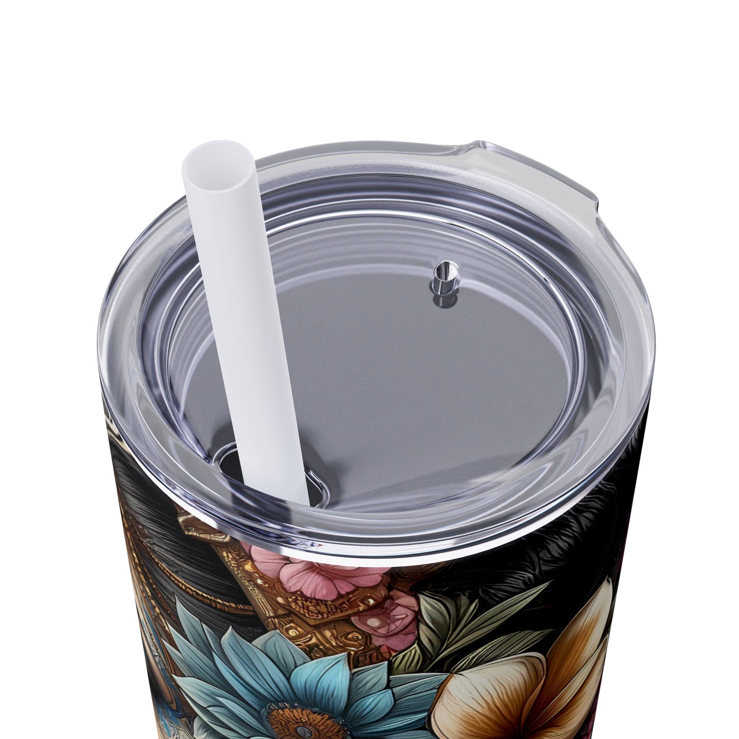 Im freeing myself from doubt and fear-Affirmation Art Skinny Tumbler - 20oz with Straw