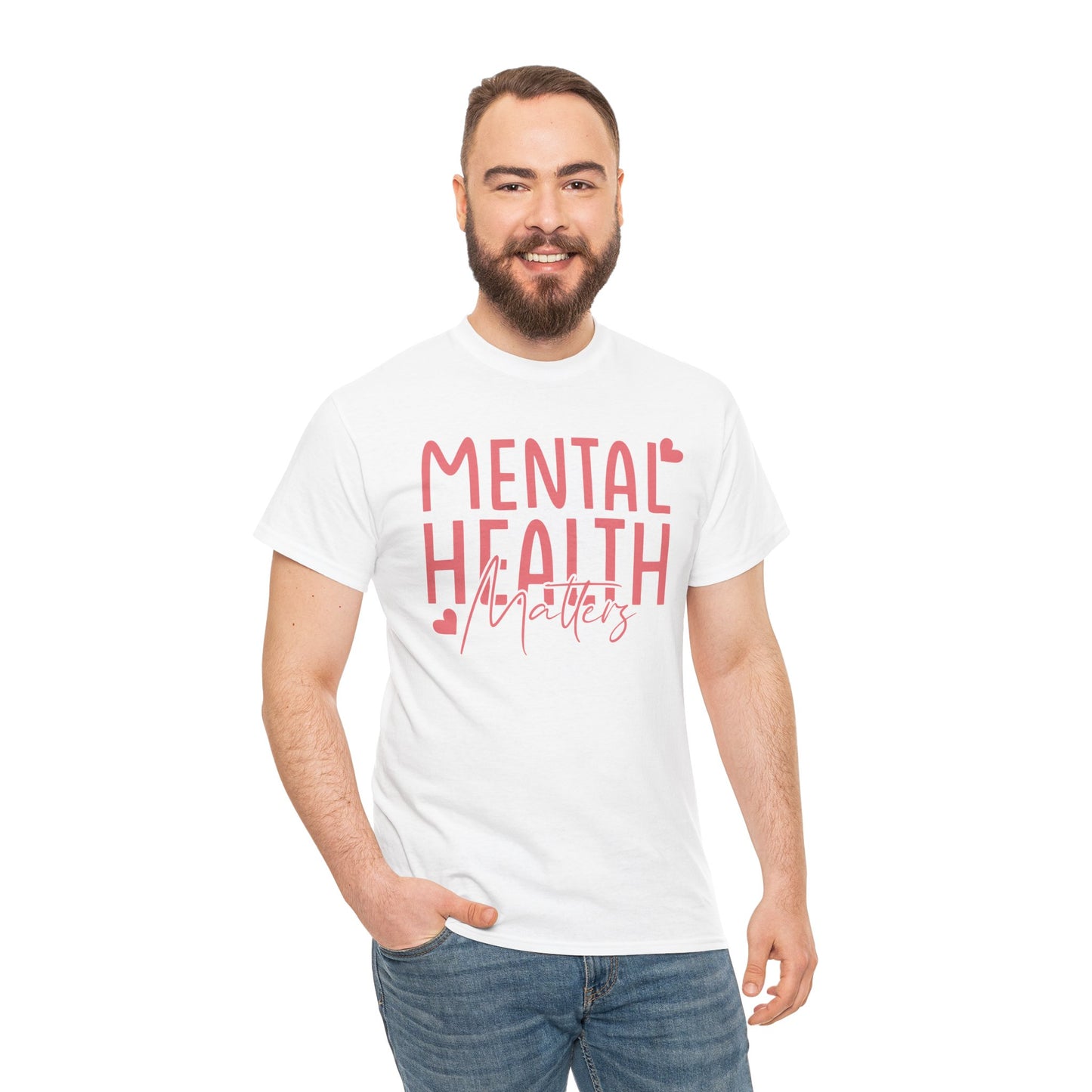 Mental Health Matters-Heart-Heavy Cotton Tee