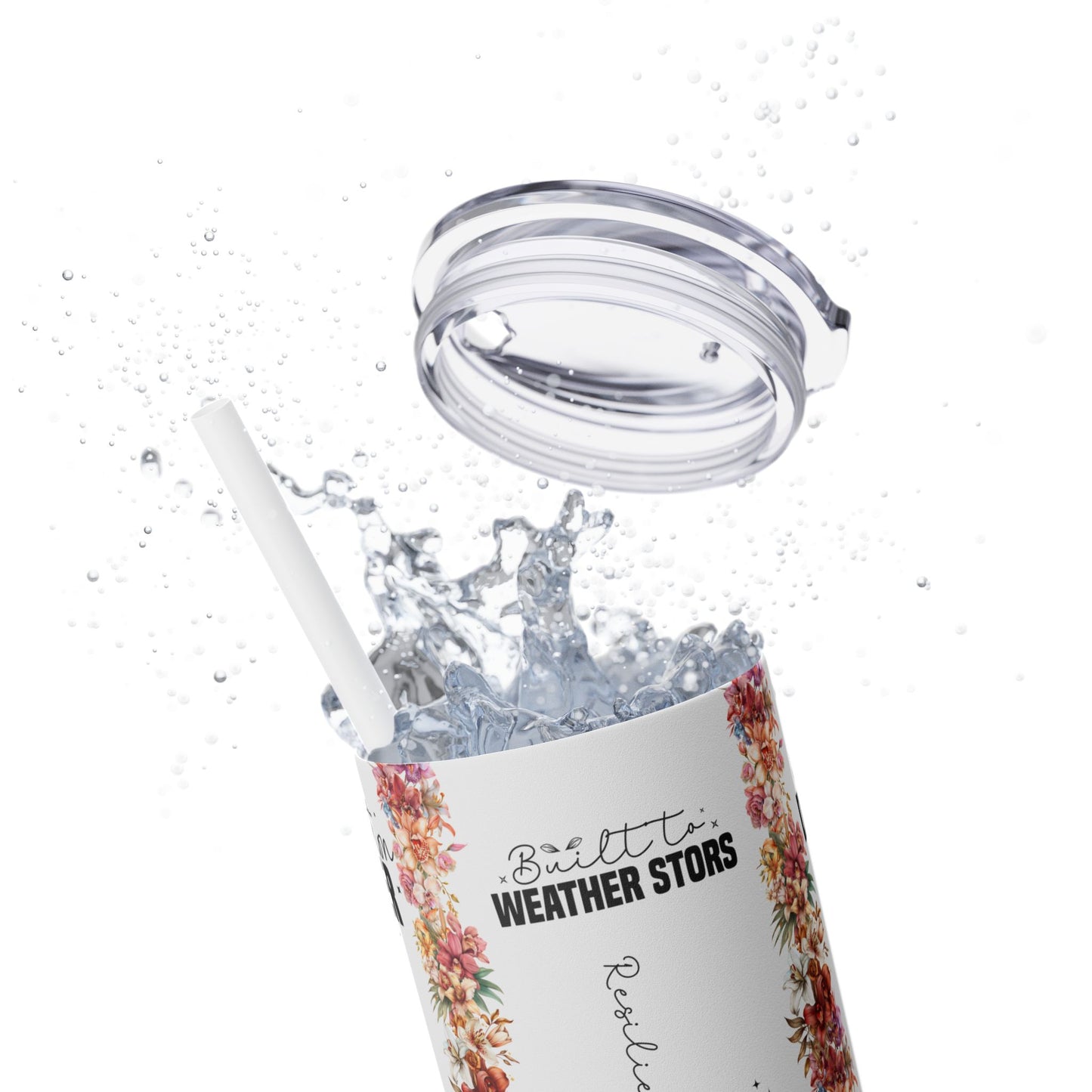 Built for Greatness -Affirmation Art Skinny Tumbler - 20oz with Straw