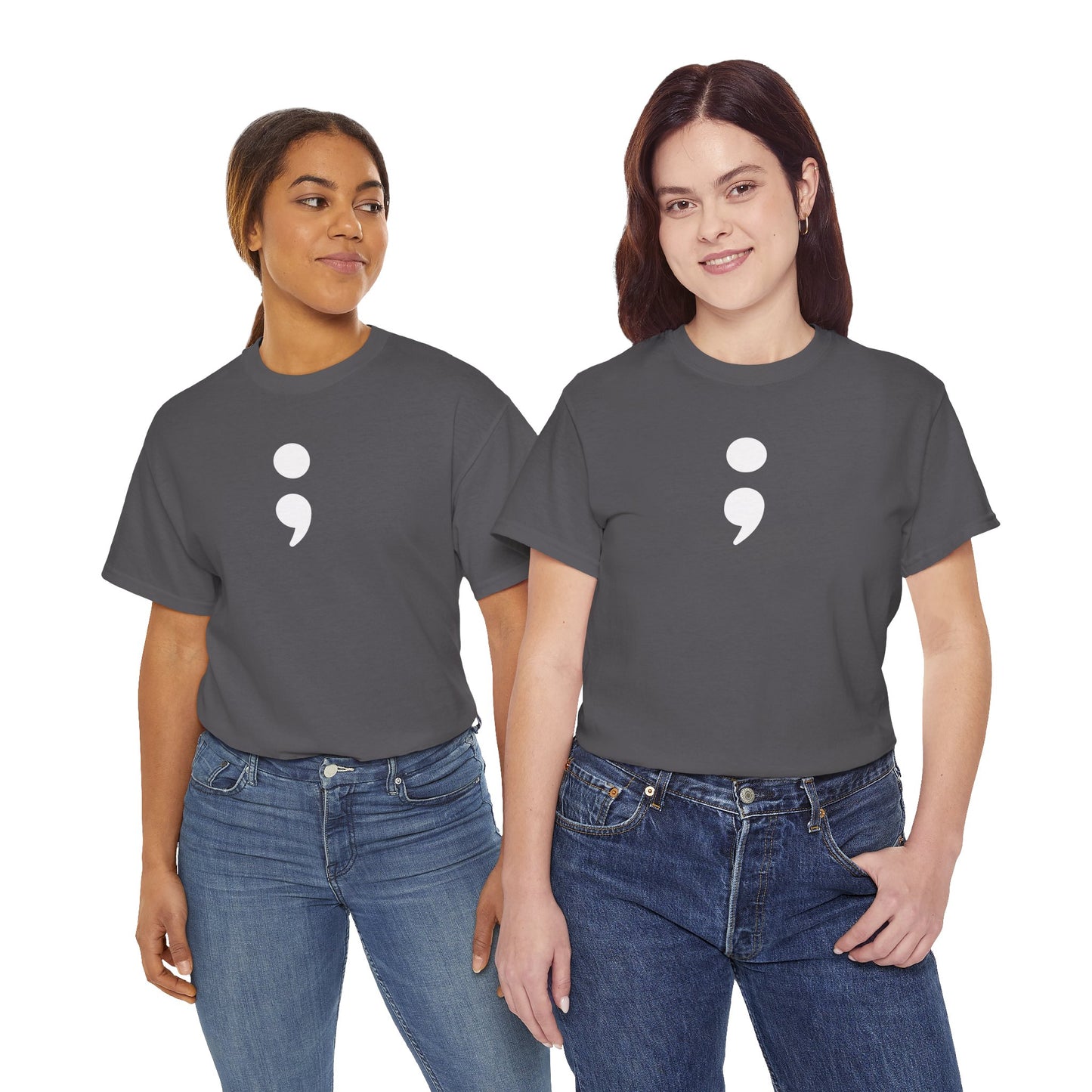 Semi Colon-Suicide Prevention Awareness-Heavy Cotton Tee