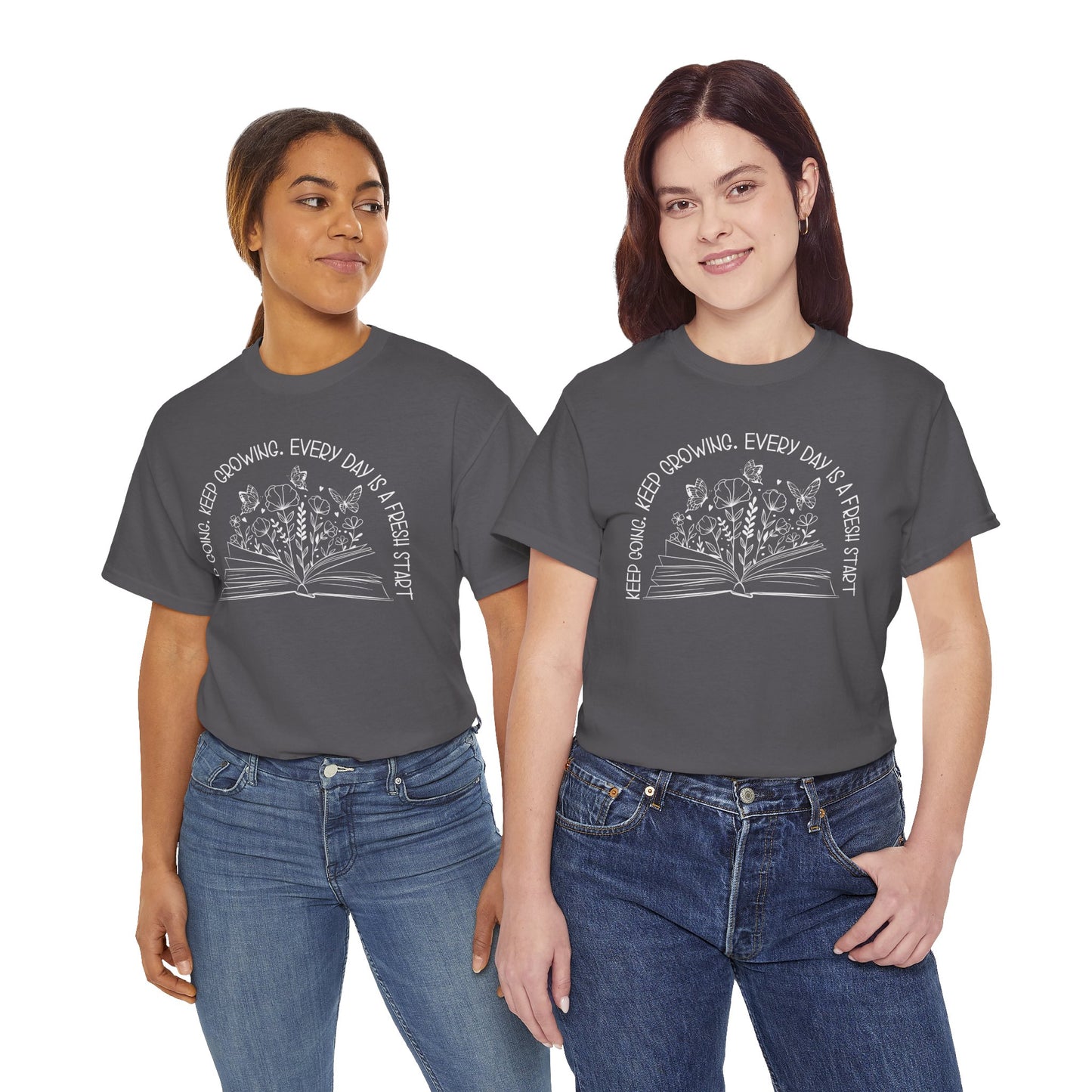 Keep going Keep growing Heavy Cotton Tee