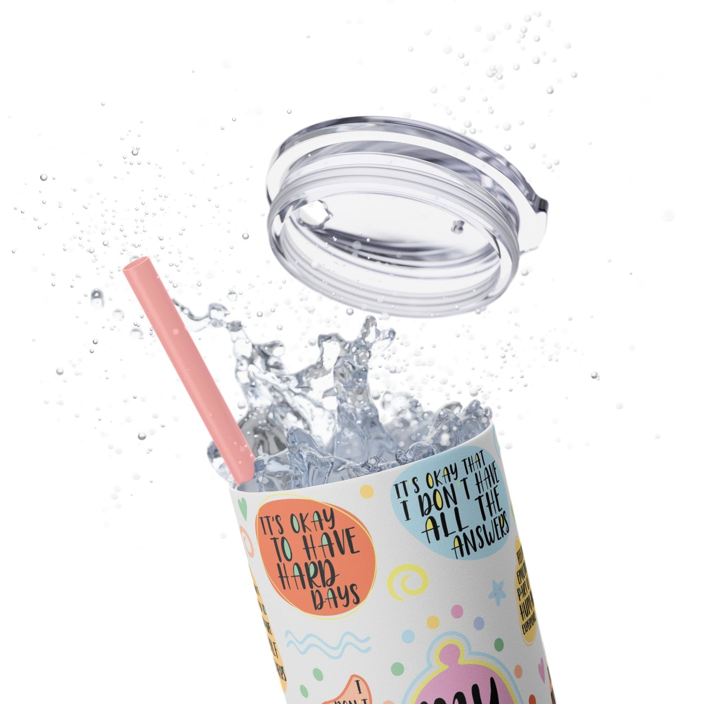 My Mental Breakdown Cup-Bohemian Art Skinny Tumbler - 20oz with Straw, Inspirational Quote