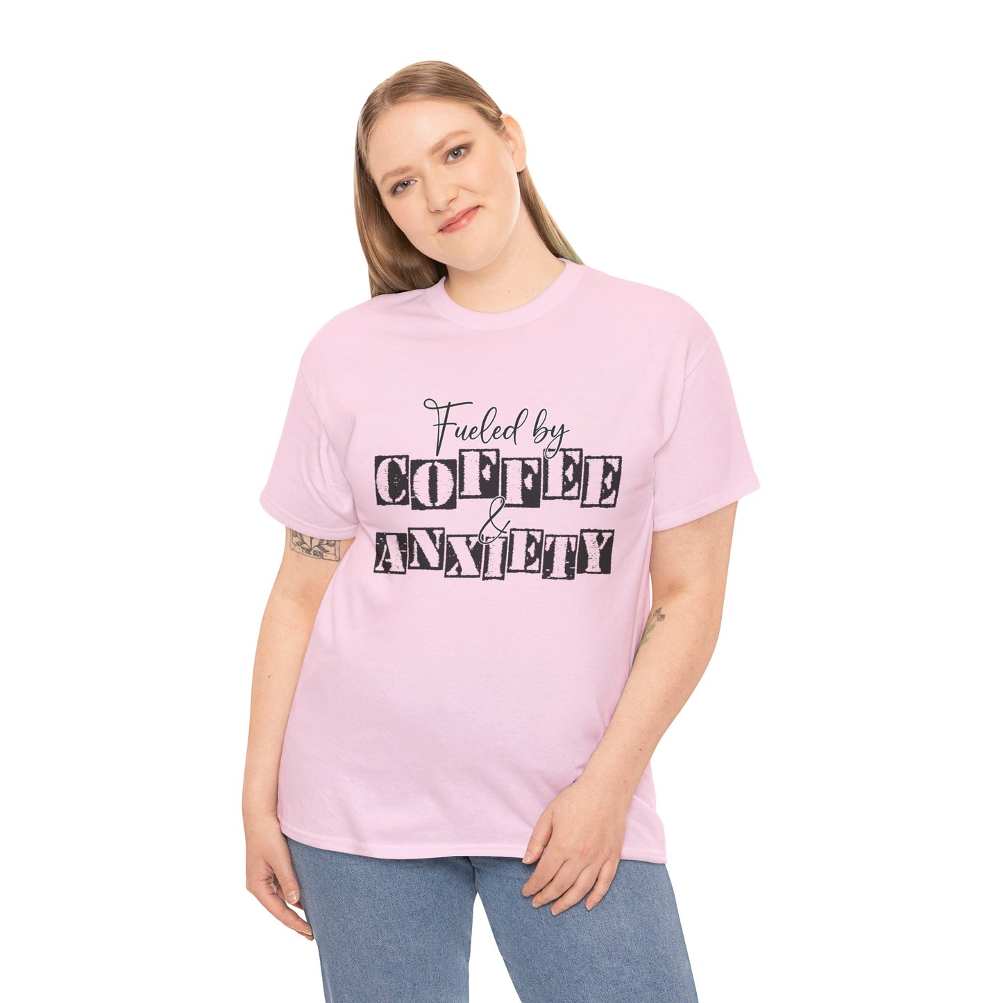 Fueled by coffee and Anxiety-Heavy Cotton Tee