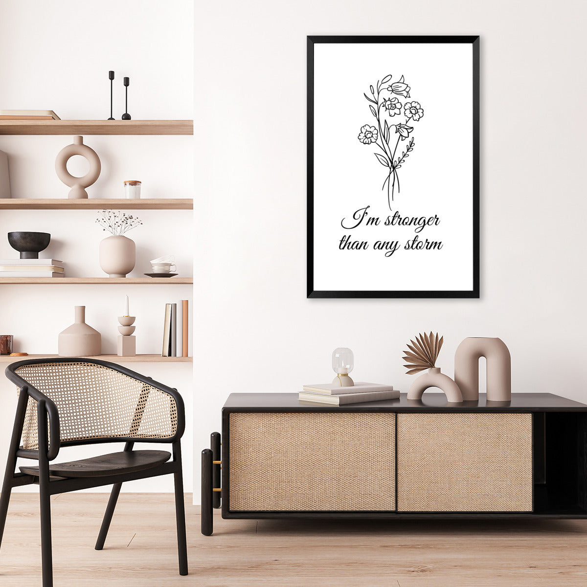 "I'm Stronger Than Any Storm" Poster with Frame – Embrace Resilience