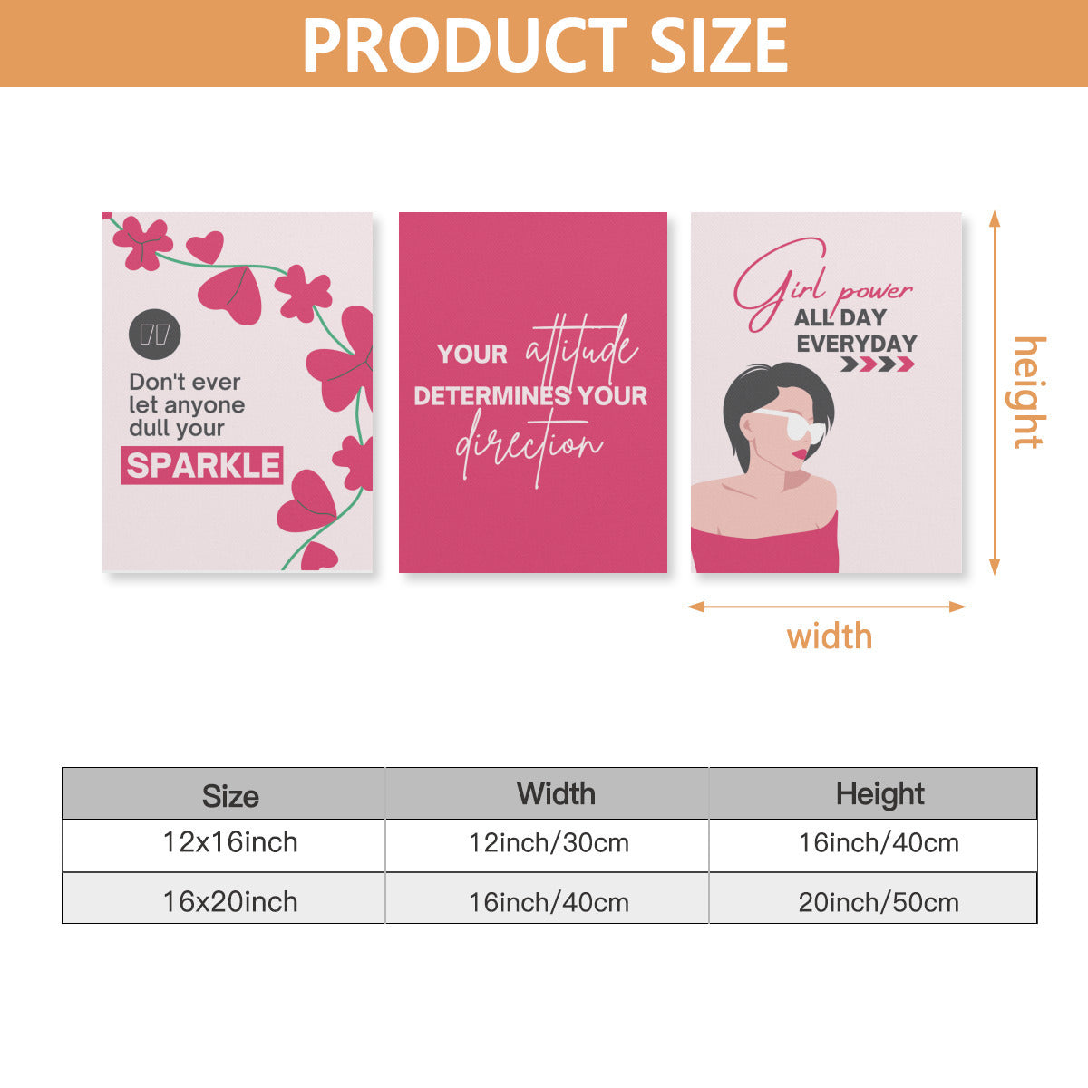 "Girl Power" Attitude Posters – Set of 3 – Empower & Inspire