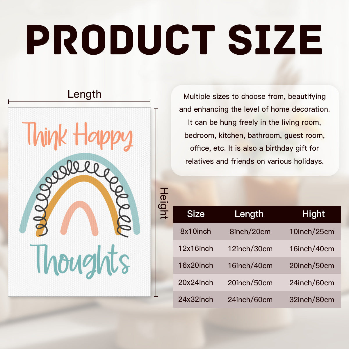 Think Happy Thoughts Poster – Spread Positivity