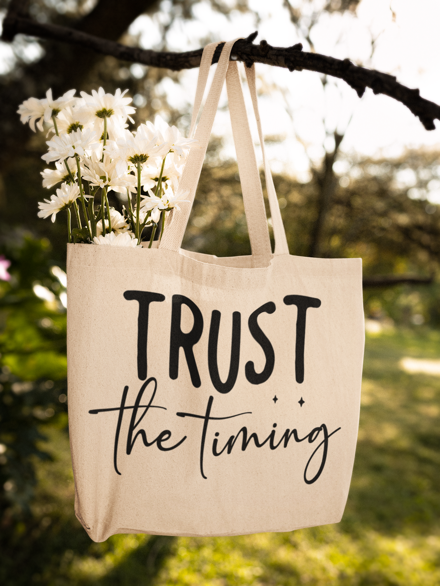 Trust the timing Cotton Canvas Tote Bag