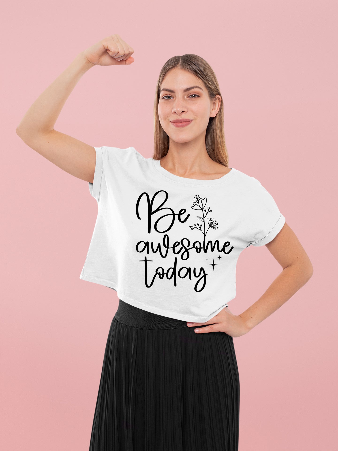 Inspirational Women's Midweight Cotton Tee - 'Be Awesome Today'