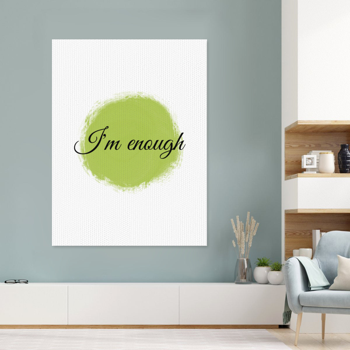 "I’m Enough" Watercolor Affirmation Poster – Celebrate Self-Worth