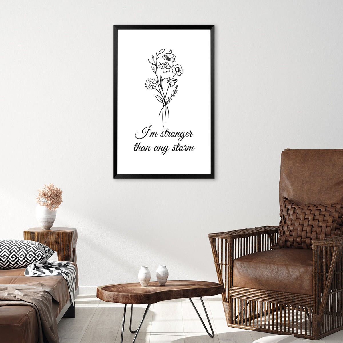 "I'm Stronger Than Any Storm" Poster with Frame – Embrace Resilience