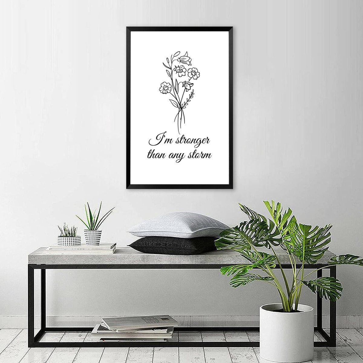 "I'm Stronger Than Any Storm" Poster with Frame – Embrace Resilience