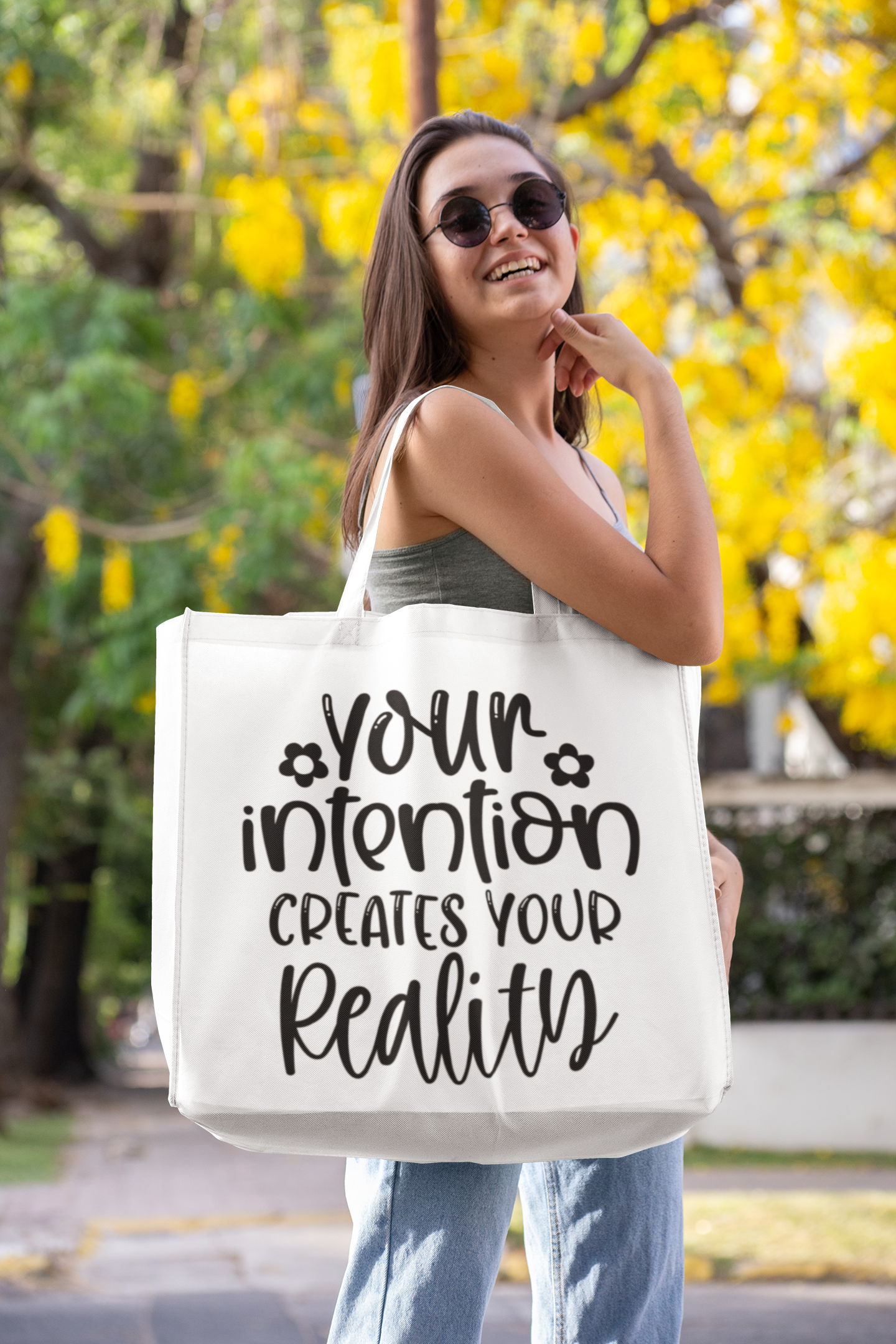 your intention creates your reality Cotton Canvas Tote Bag