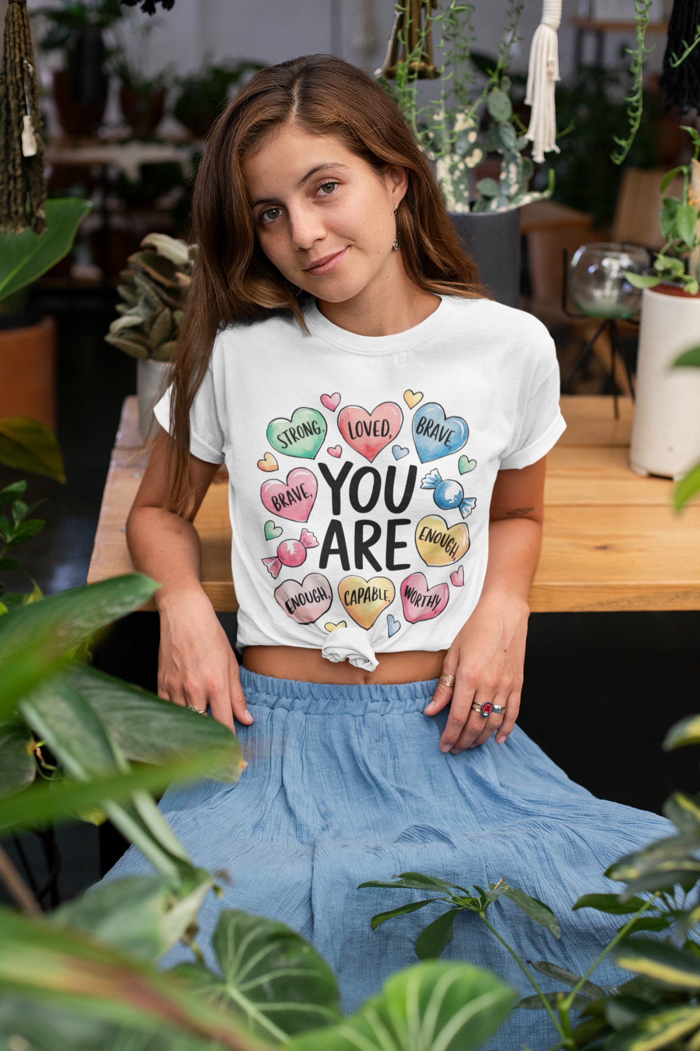 Self Love Inspirational Unisex Heavy Cotton Tee-You are Loved, Strong, Enough